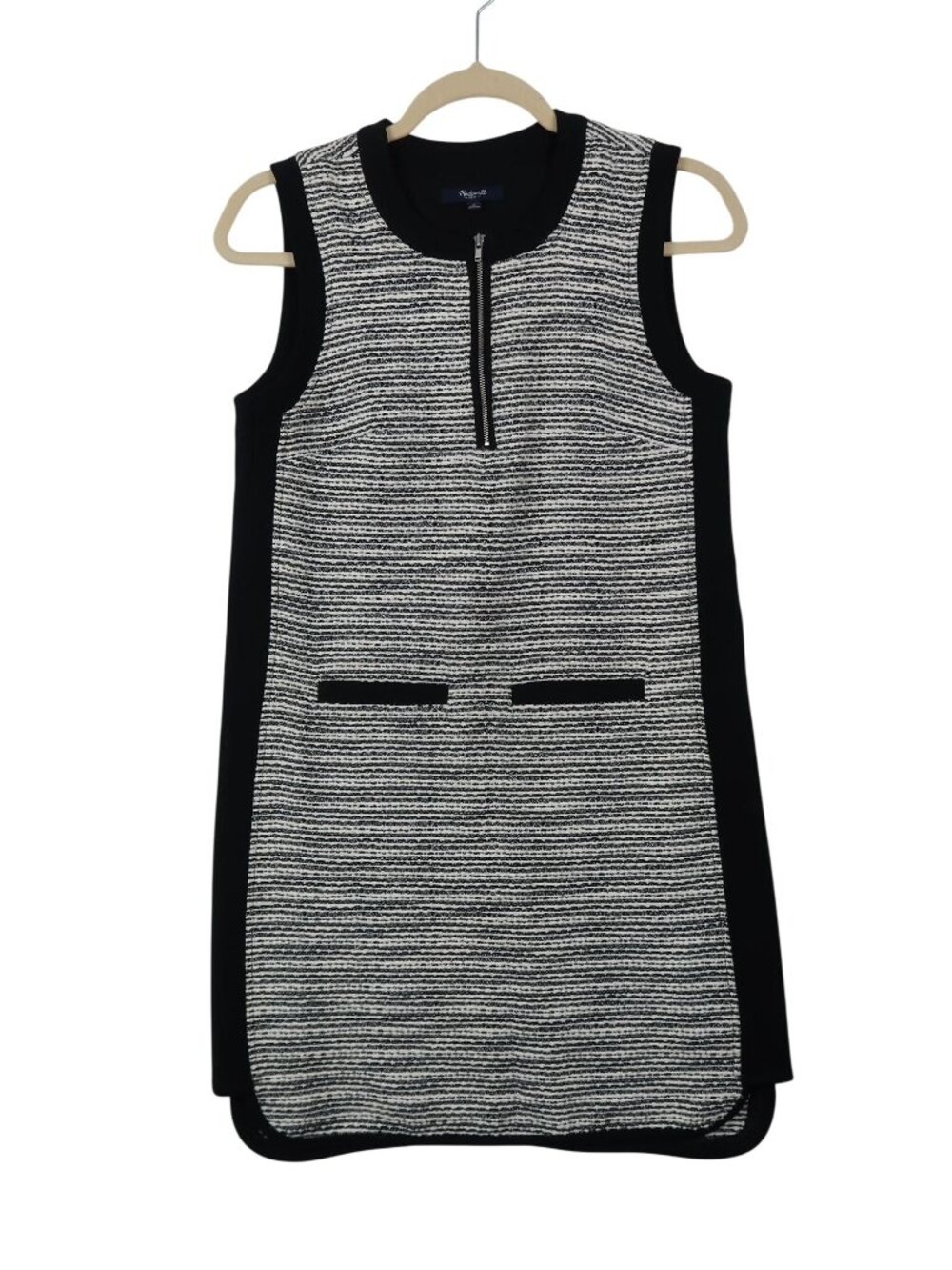 Madewell 0 Sleeveless Striped Black/White Dress Boxy Minimalist Clean